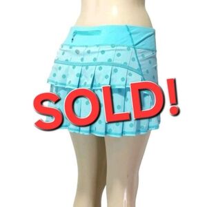 Lululemon Run Pace Setter Striped Dot Lined Skirt 4-way Stretch Size 6